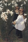 John Singer Sargent Garden Study of the Vickers Children Germany oil painting artist